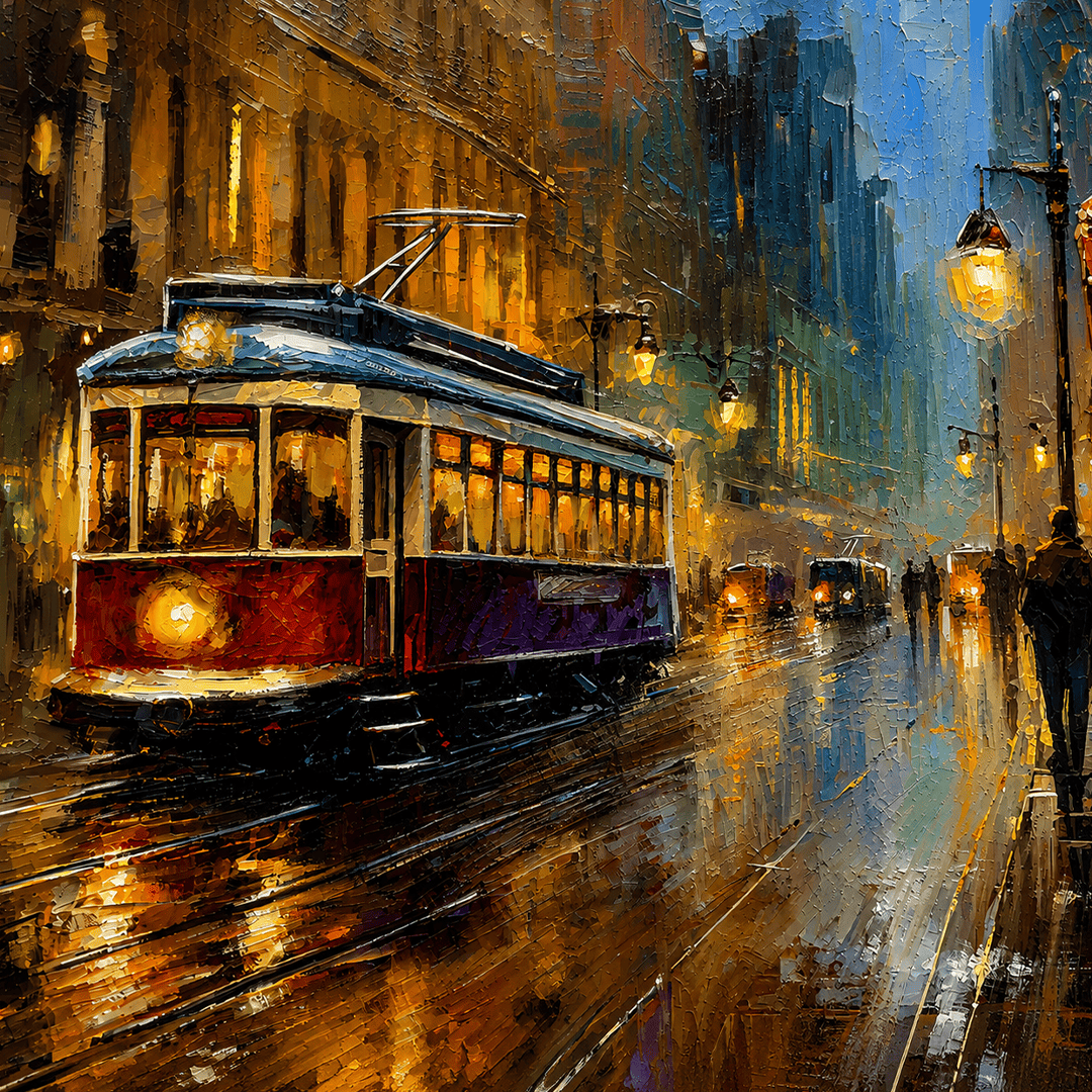 Rainlit Tram Canvas 02 img